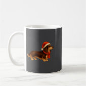 Brown And Tan Christmas Dachshund Santa Hat  Koffiemok (Links)