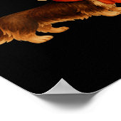 Brown And Tan Christmas Dachshund Santa Hat  Poster (Hoek)
