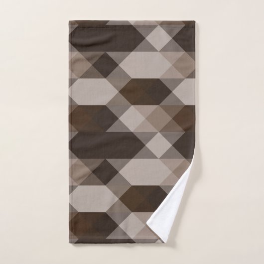 brown and tan geometric bad handdoek (Handdoek)