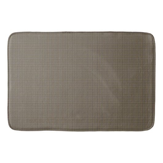Brown and Taupe Gingham Check Print Bath Mat (Voorkant)