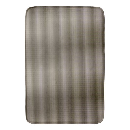 Brown and Taupe Gingham Check Print Bath Mat (Voorkant Verticaal)