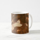 Brown and white floral textile koffiemok (Voorkant rechts)