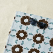 Brown and white flowers geometric patterned  strandlaken (In situ)