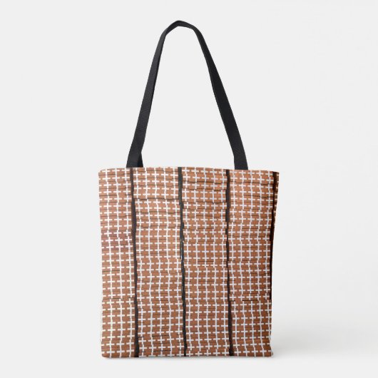 Brown and White Retro  Tote Bag (Achterkant)