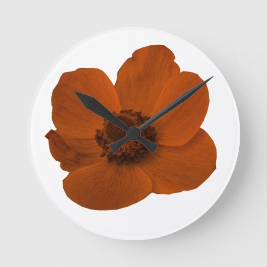 Brown Anemone Wall klok (Voorkant)