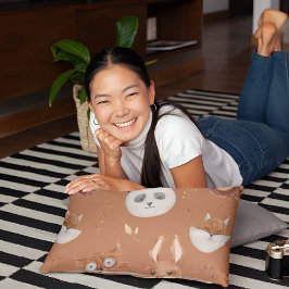 Brown Animal Faces Kussensloop