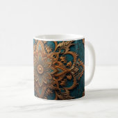 Brown-Aqua Elegance Koffiemok (Voorkant rechts)