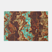 Brown Aqua Turquoise Green Geode Marble Art Deurmat (Voorkant)