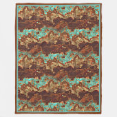 Brown Aqua Turquoise Green Geode Marble Art Fleece Deken (Voorkant)