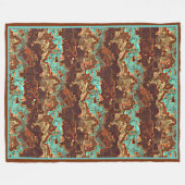 Brown Aqua Turquoise Green Geode Marble Art Fleece Deken (Voorkant (Horizontaal))