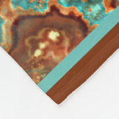 Brown Aqua Turquoise Green Geode Marble Art Fleece Deken (Hoek)