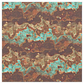 Brown Aqua Turquoise Green Geode Marble Art Stof (Close Up)