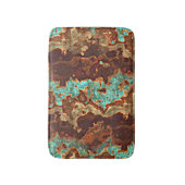 Brown Aqua Turquoise Green Geode Marble Pattern Badmat (Voorkant Verticaal)