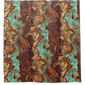 Brown Aqua Turquoise Green Geode Marble Pattern Douchegordijn (Voorkant)