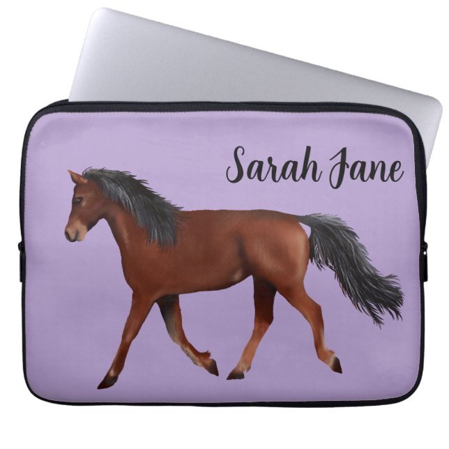 Brown Arabian Horse Laptop Sleeve (Voorkant)