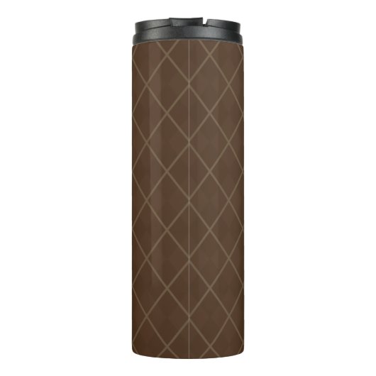 Brown Argyle Coffee Tumbler Thermosbeker (Achterkant)