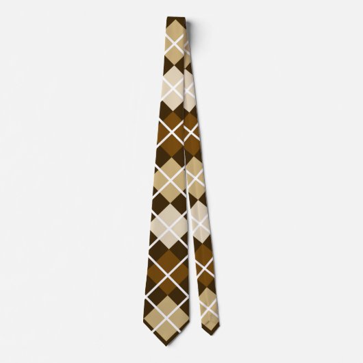 Brown Argyle Stropdas (Voorkant)