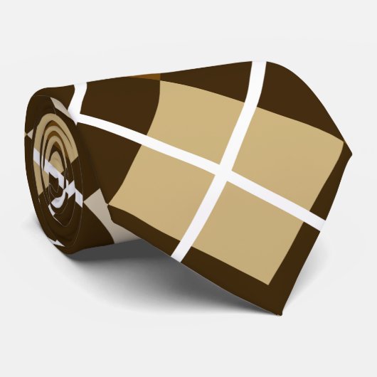 Brown Argyle Stropdas (Opgerold)