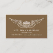 Brown Army Aviator Pilot Wings Visitekaartje (Voorkant)