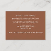 Brown Art Teacher Tutor Educator Art Class Visitekaartje (Achterkant)