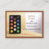 Brown Art Teacher Tutor Educator Art Class Visitekaartje (Voorkant)