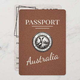 Brown Australia Passport Bewaar de datum Save The Date