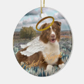 Brown Australian Shepherd Angel Keramisch Ornament (Links)