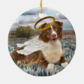 Brown Australian Shepherd Angel Keramisch Ornament (Achterkant)