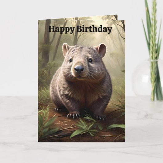 Brown Australian Wombat, Verjaardag Kaart (Voorkant)