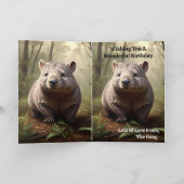 Brown Australian Wombat, Verjaardag Kaart (Binnen)