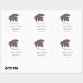 Brown Autumn Maple Leaf Wedding Favors Ronde Sticker (Vel)