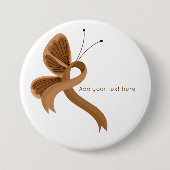 Brown Awareness Ribbon Butterfly Button (Voorkant)