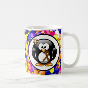 Brown Awareness Ribbon Penguin Koffiemok