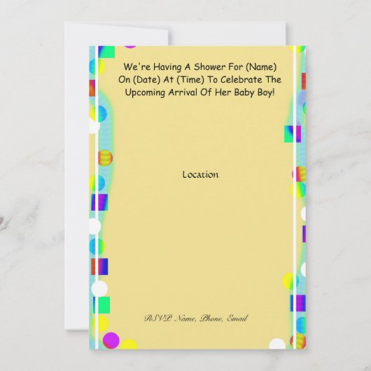 Brown Baby Boy Shower Uitnodiging of Aankondiging (Achterkant)