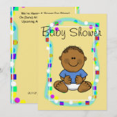 Brown Baby Boy Shower Uitnodiging of Aankondiging (Voorkant / Achterkant)