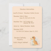 Brown Baby Dinosaur Birthday Party Kaart (Achterkant)