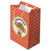 Brown Baby Monkey met Pacifier Gefeliciteerd Medium Cadeauzakje (Voorkant Gekanteld)