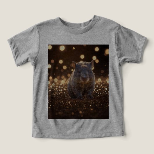 Brown Baby Wombat op Brown Bokeh Bliss, (Design voorkant)