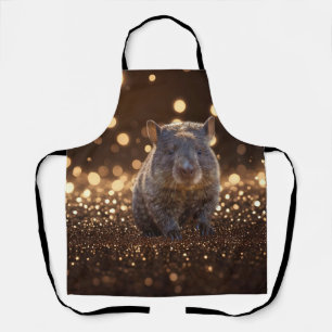 Brown Baby Wombat op Brown Bokeh Bliss, Schort