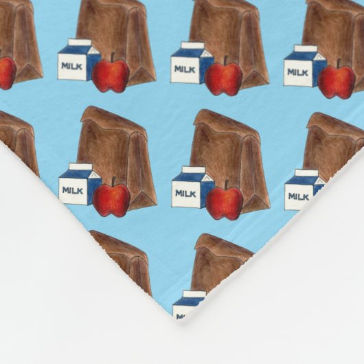 Brown Bag Sack School Lunch Lady Teacher Cafeteria Fleece Deken (Hoek)