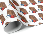 Brown Bag School Lunch Apple Melk Leraar Cadeaupapier (Rol Hoek)