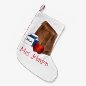 Brown Bag School Lunch Lady Apple Milk Cafeteria Kleine Kerstsok (Voorkant (Hangend))