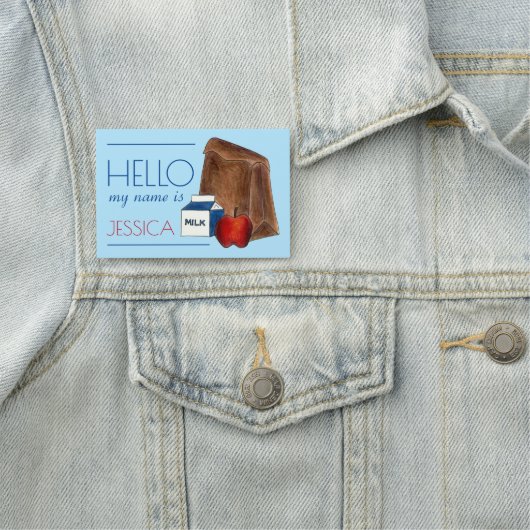 Brown Bag School Lunch Teacher Cafeteria Worker Naamplaatje (In situ)