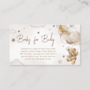 Brown Balloon Beer Baby shower Boeken voor Baby Informatiekaartje