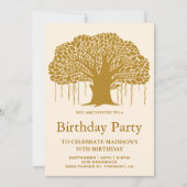 Brown Banyan Tree Verjaardagsfeestje Kaart (Voorkant)