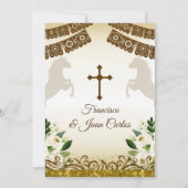 Brown Baptism Boys Mexican Fiesta Invitation Kaart (Achterkant)