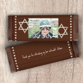 Brown Bar Mitzvah Stars Budget Snoep Bar Wrapper Flyer