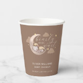 Brown Barly Wait Moon Star Sleepy Beer Papieren Bekers (Achterkant)