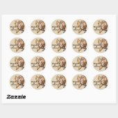 Brown Barn Owl Ronde Sticker (Vel)
