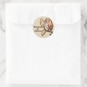 Brown Barn Owl Ronde Sticker (Tas)